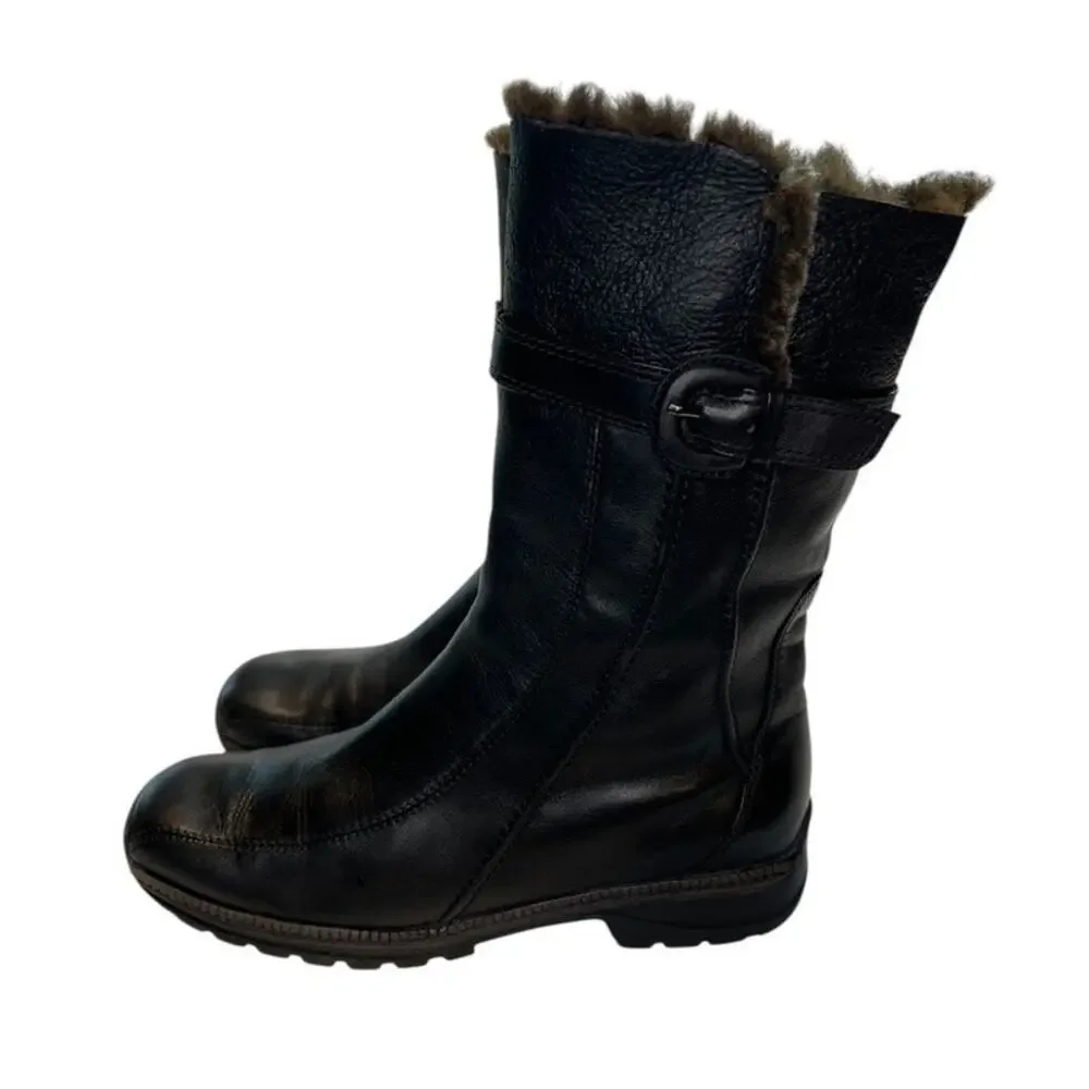 Blondo Canada Women's Black Leather Waterproof Mid Calf Winter Boots 9M